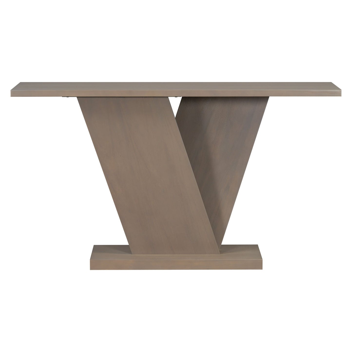 Console Table With V Shape Base, Sculptural Entryway Accent Noble House