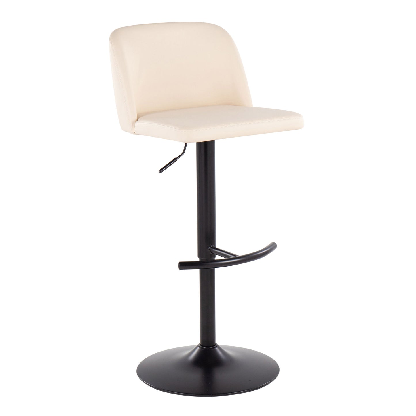 Toriano - Contemporary Adjustable Bar Stool With Rounded T Footrest (Set of 2) Lumi Source