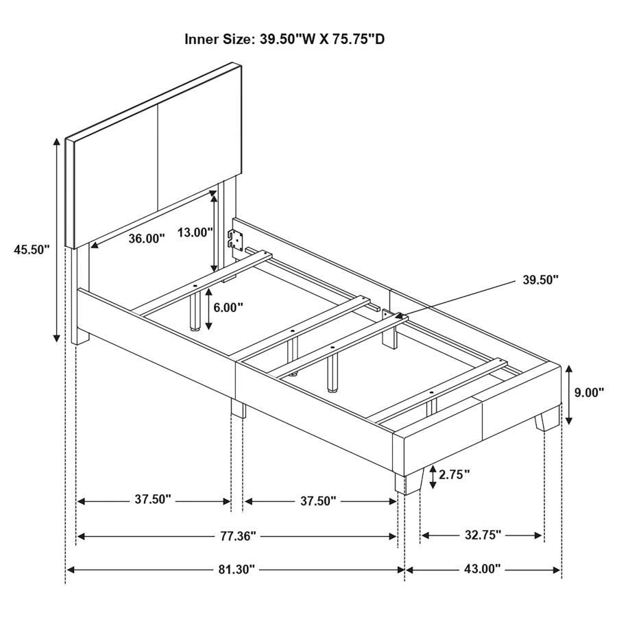 Dorian - Upholstered Panel Bed CoasterEveryday