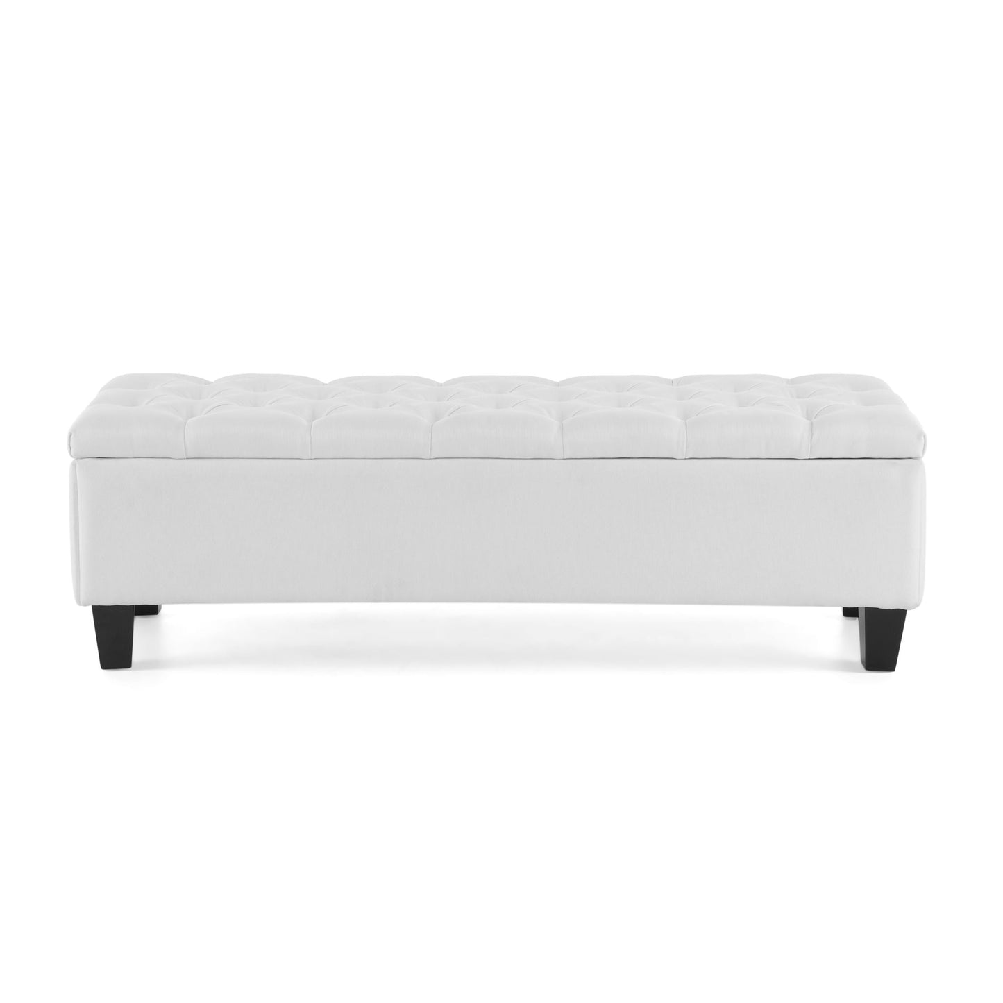 Contemporary Button Tufted And Diamond Stitched Storage Ottoman Noble House