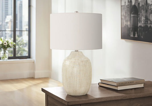 Table Lamp, Lighting, Ceramic, Contemporary - Cream 8th Street