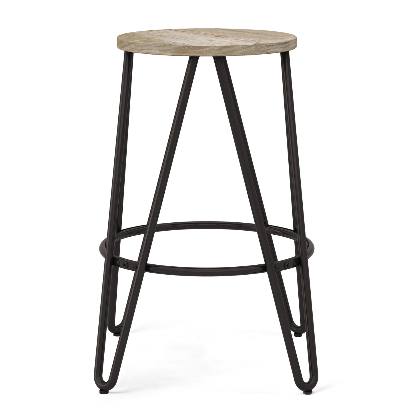 Simeon - Multifunctional Metal Stool With Wood Seat Simpli-Home