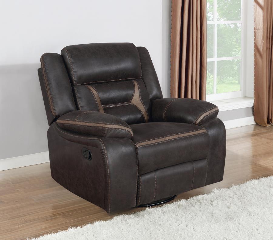 Greer - Upholstered Swivel Glider Recliner Chair CoasterEveryday