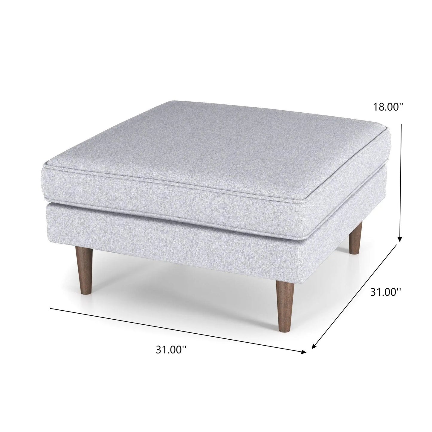 Amber - Square Upholstered Ottoman Linen Ashcroft Furniture