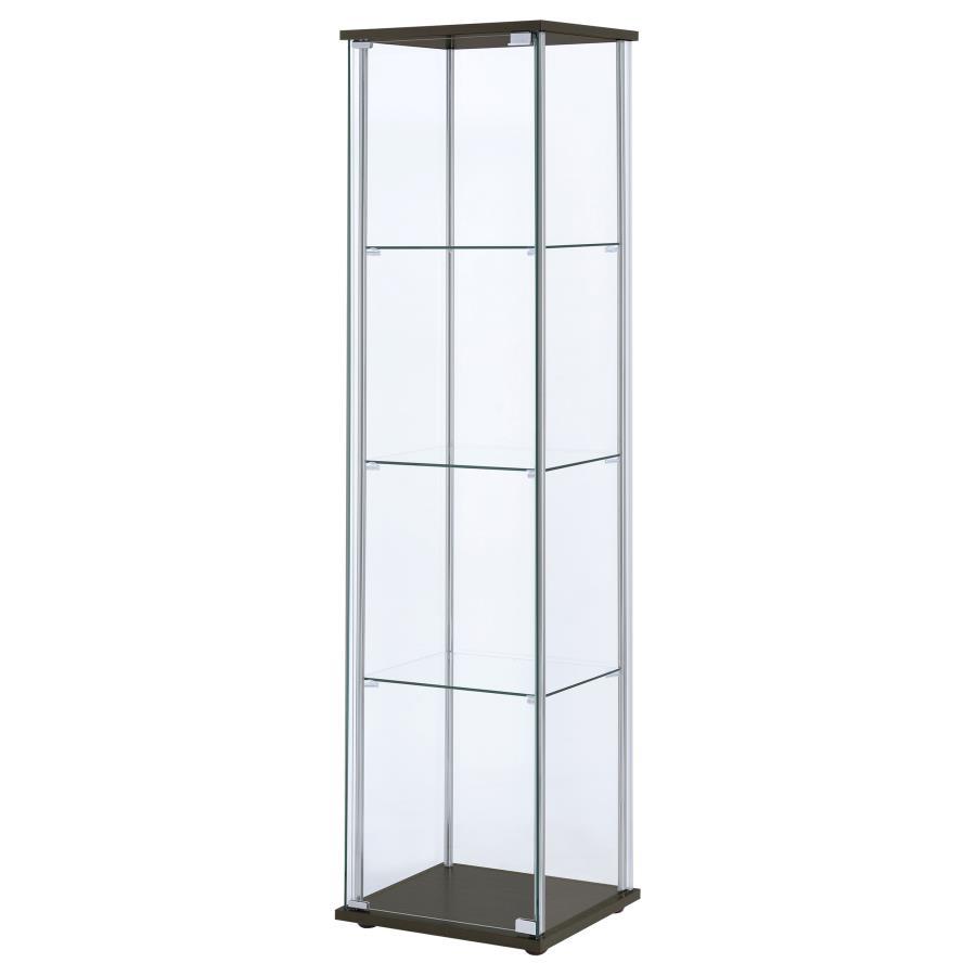 Bellatrix - 4-Shelf Clear Glass Curio Cabinet CoasterEveryday
