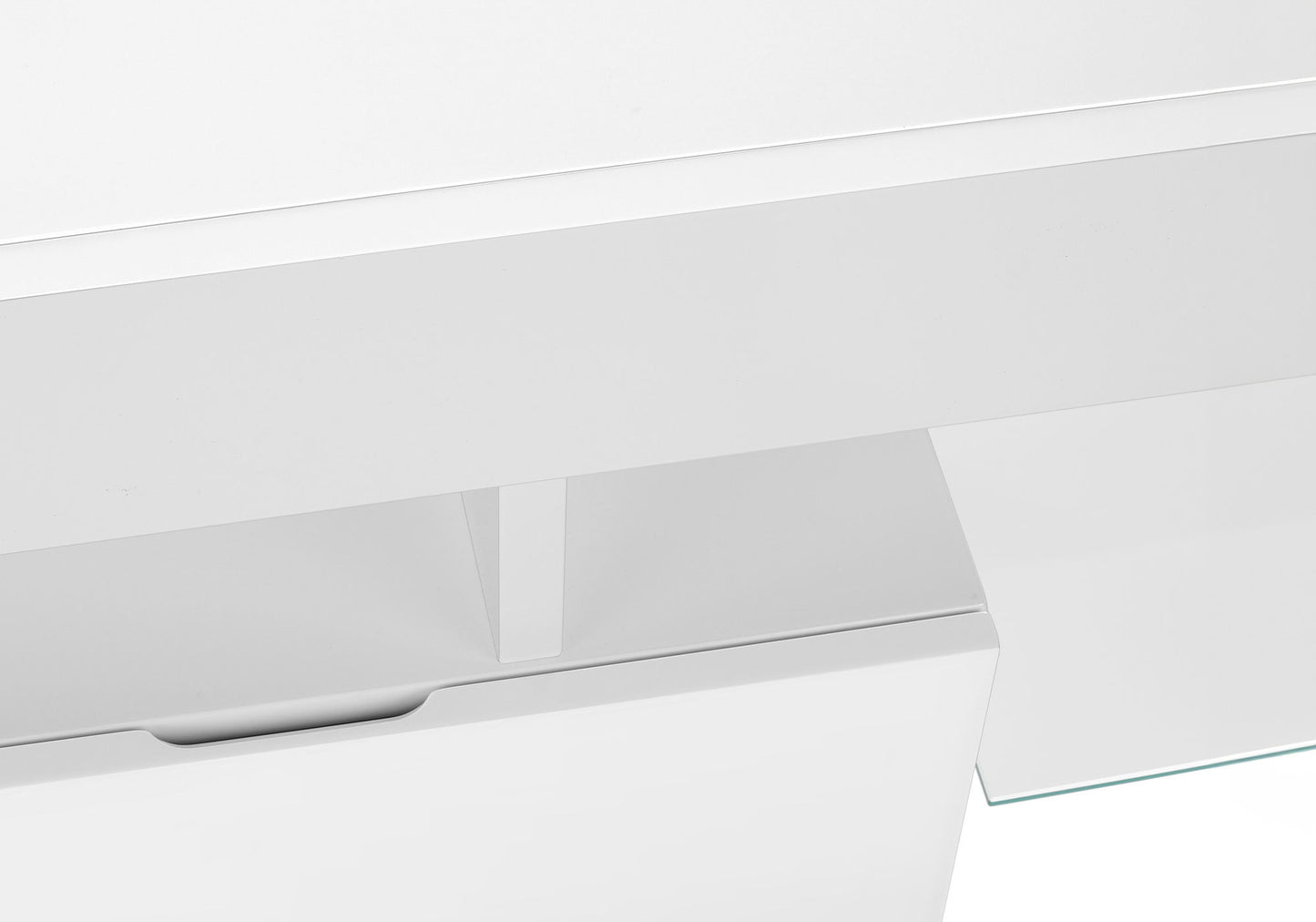 TV Stand, Console, Media Entertainment Center, Storage Cabinet, Glossy Contemporary & Modern - White 8th Street