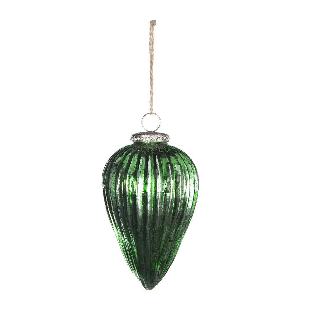 Tear Drop Ornament, Glass Decorative Hanging Christmas Tree Ornaments For Holiday Party Decorations (Set of 6) - Green Daily Nest