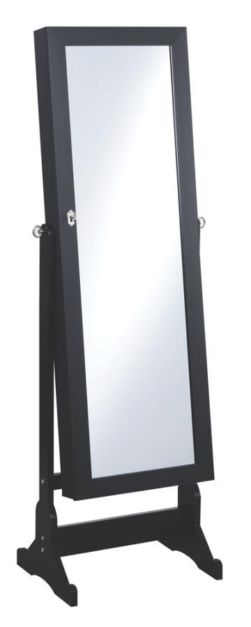 Tutuola - Cheval Mirror With Jewelry Storage - Black CoasterEveryday
