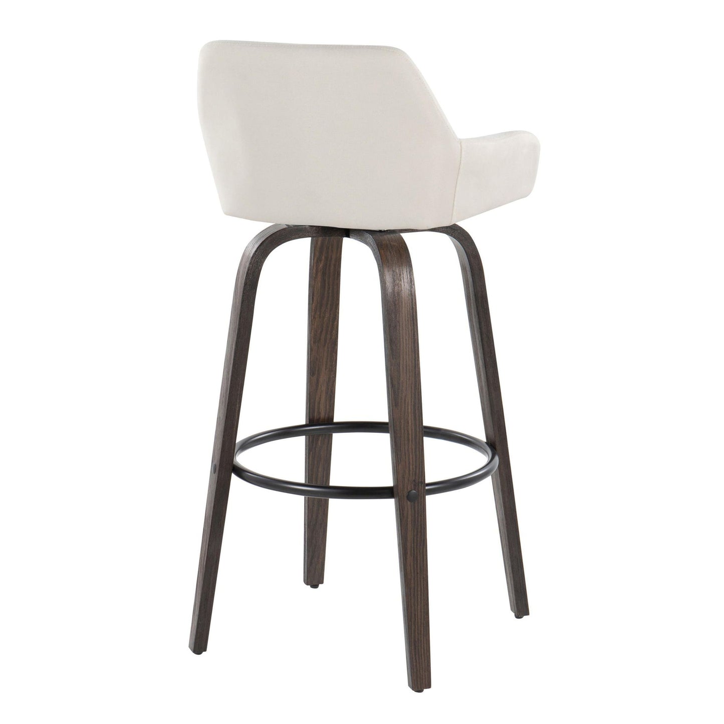 Daniella - Contemporary Fixed Height, Barstool With Swivel With Round Footrest (Set of 2) Lumi Source
