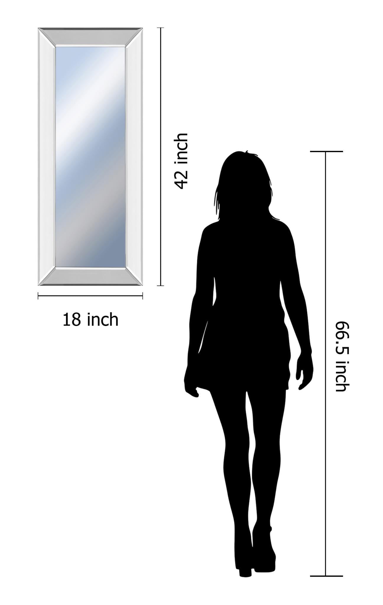 18x42 Decorative Framed Wall Mirror By Classy Art Mirror - White Classy Living