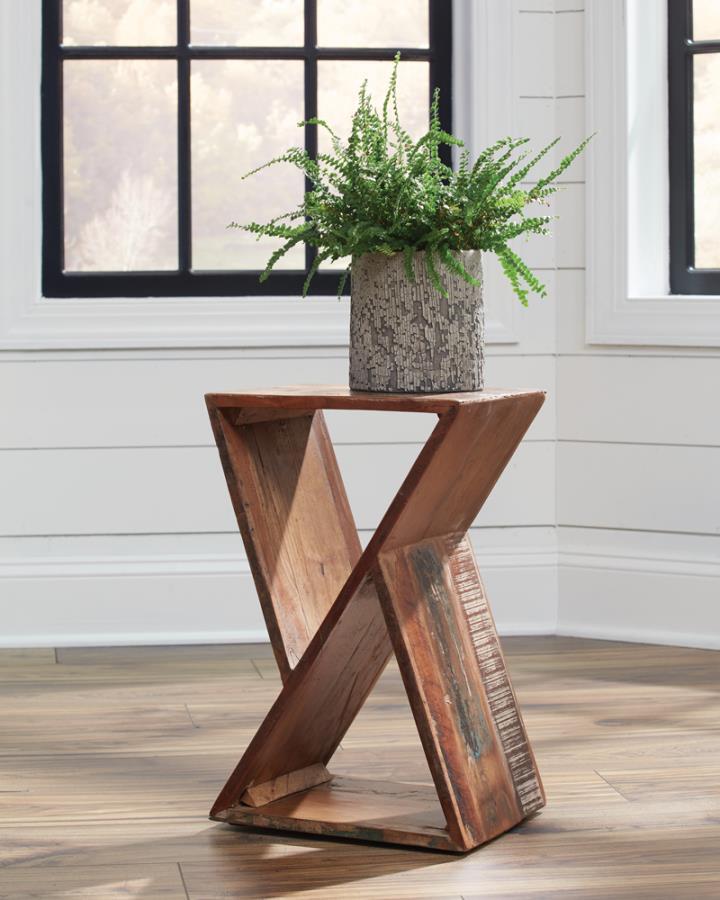 Lily - Solid Reclaimed Wood Accent Side Table - Natural CoasterEveryday
