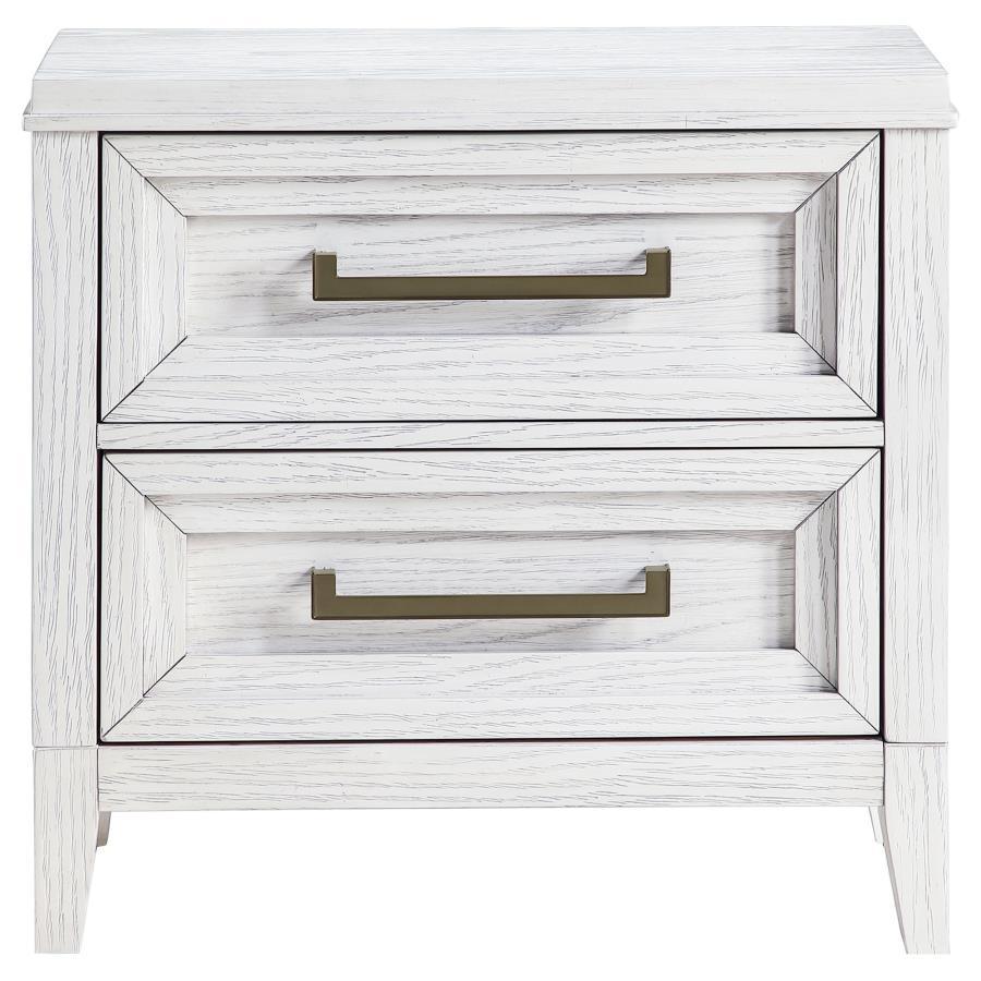 Marielle - 2-Drawer Nightstand Bedside Table - Distressed White CoasterEveryday