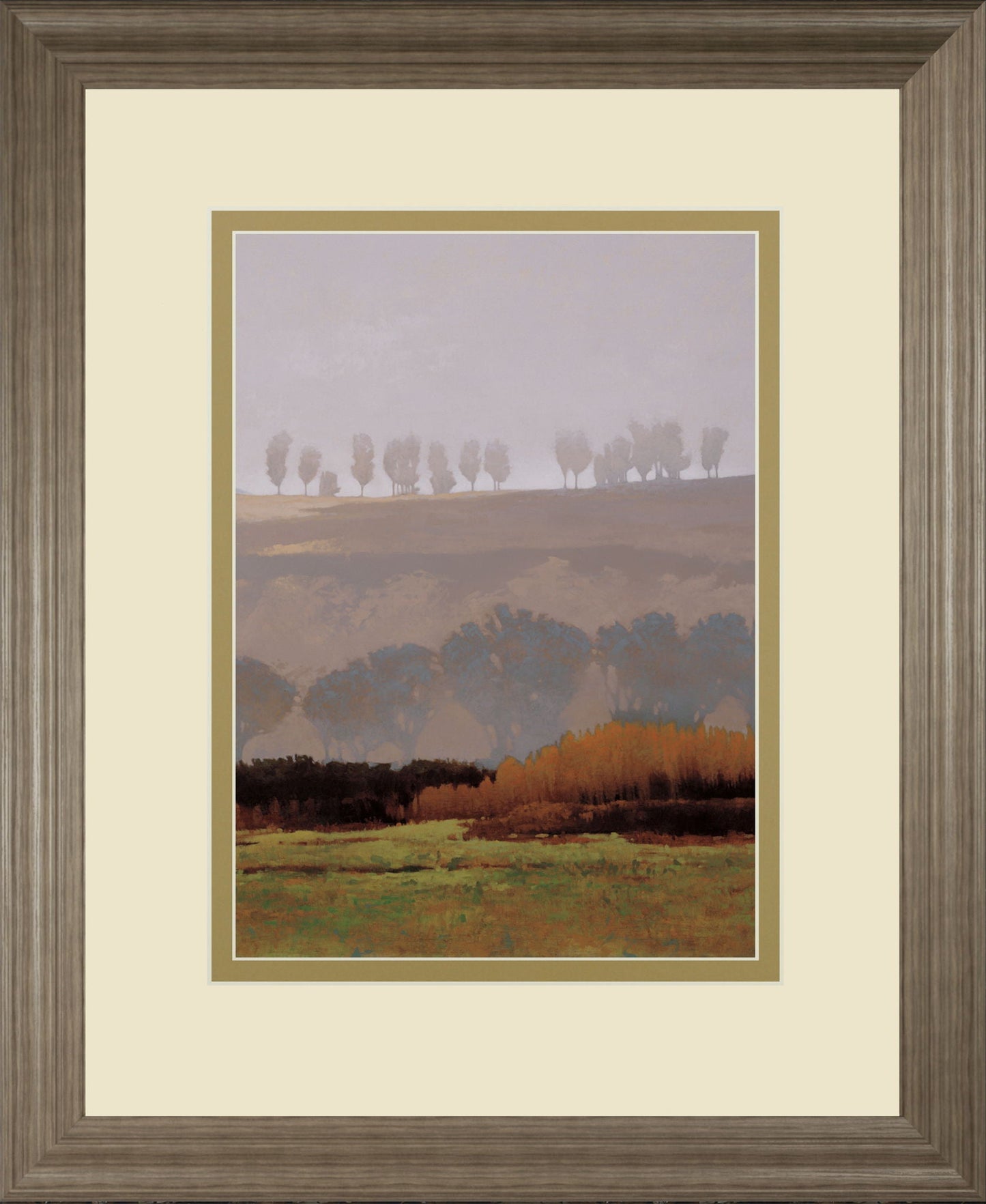 Trees Above The River By M. Bohne - Framed Print Wall Art - Dark Brown Classy Art