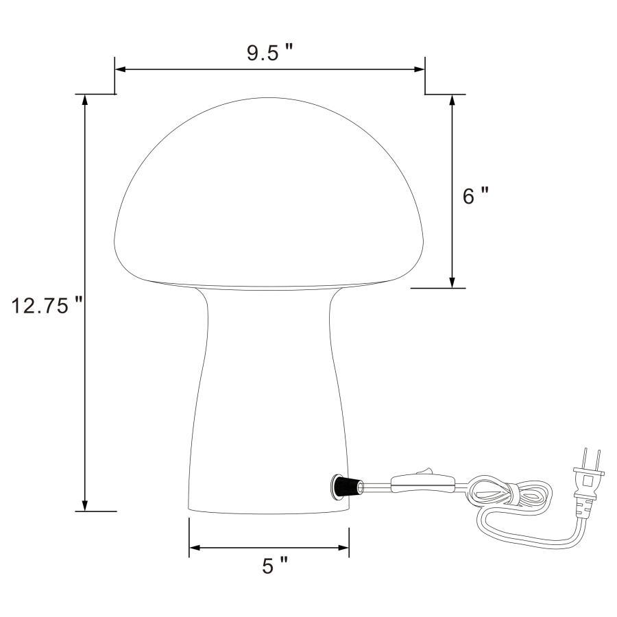 Kanaby - Mushroom Shaped Glass Bedside Table Lamp - White Coaster Fine Furniture