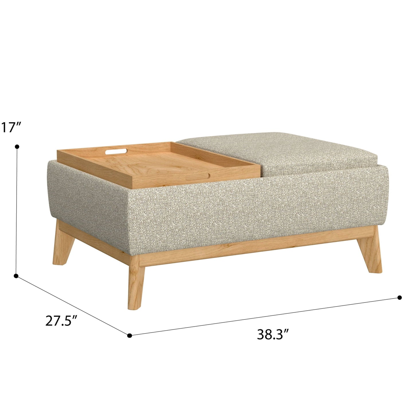 Reversible Tray Ottoman Emerald Home