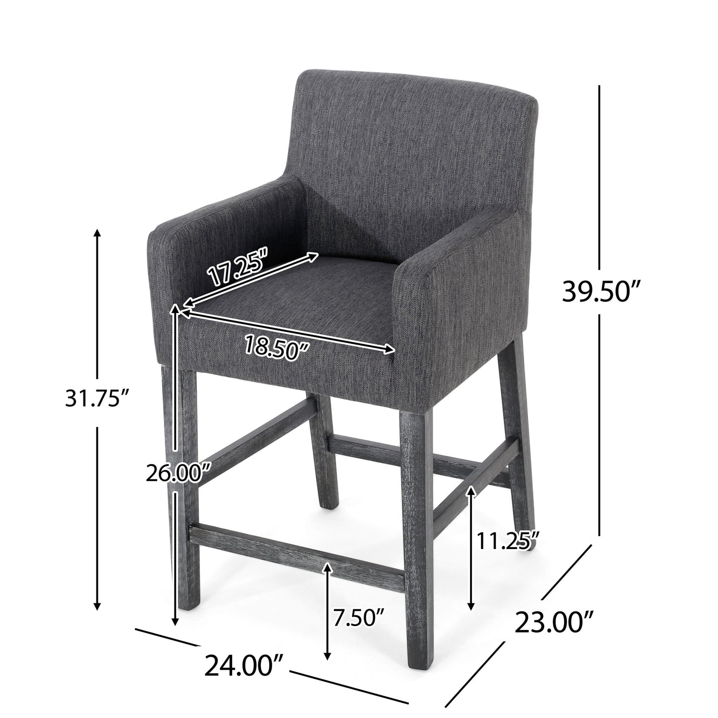 Serenitia - Upholstered Counter Chair With Straight Arm Noble House