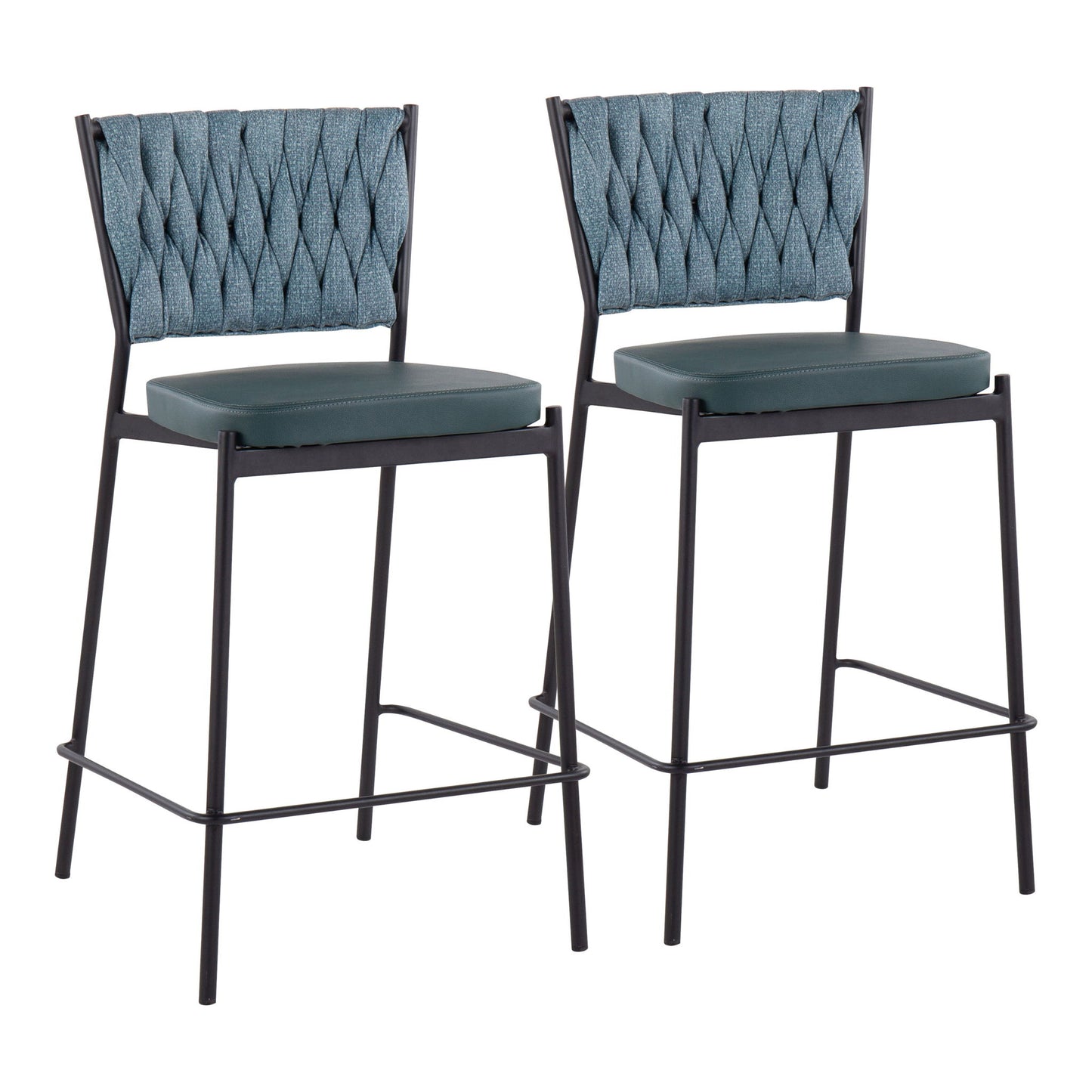 Tania - Braided Contemporary Counter Stool (Set of 2) Lumi Source
