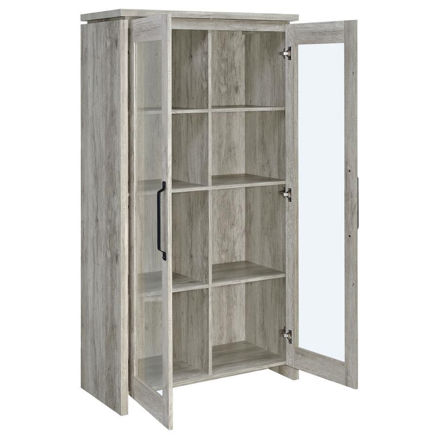Alejo - 2 Door Engineered Wood Tall Cabinet - Gray Driftwood CoasterEssence