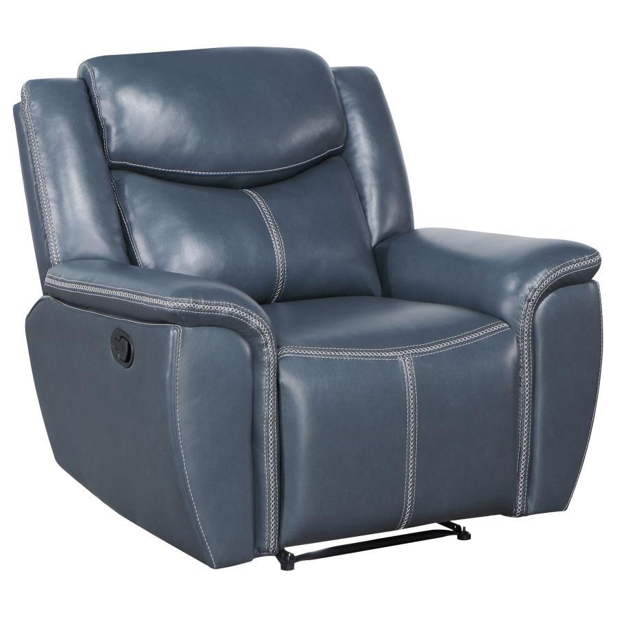 Sloane - Upholstered Padded Arm Recliner Chair - Blue Coaster Fine Furniture