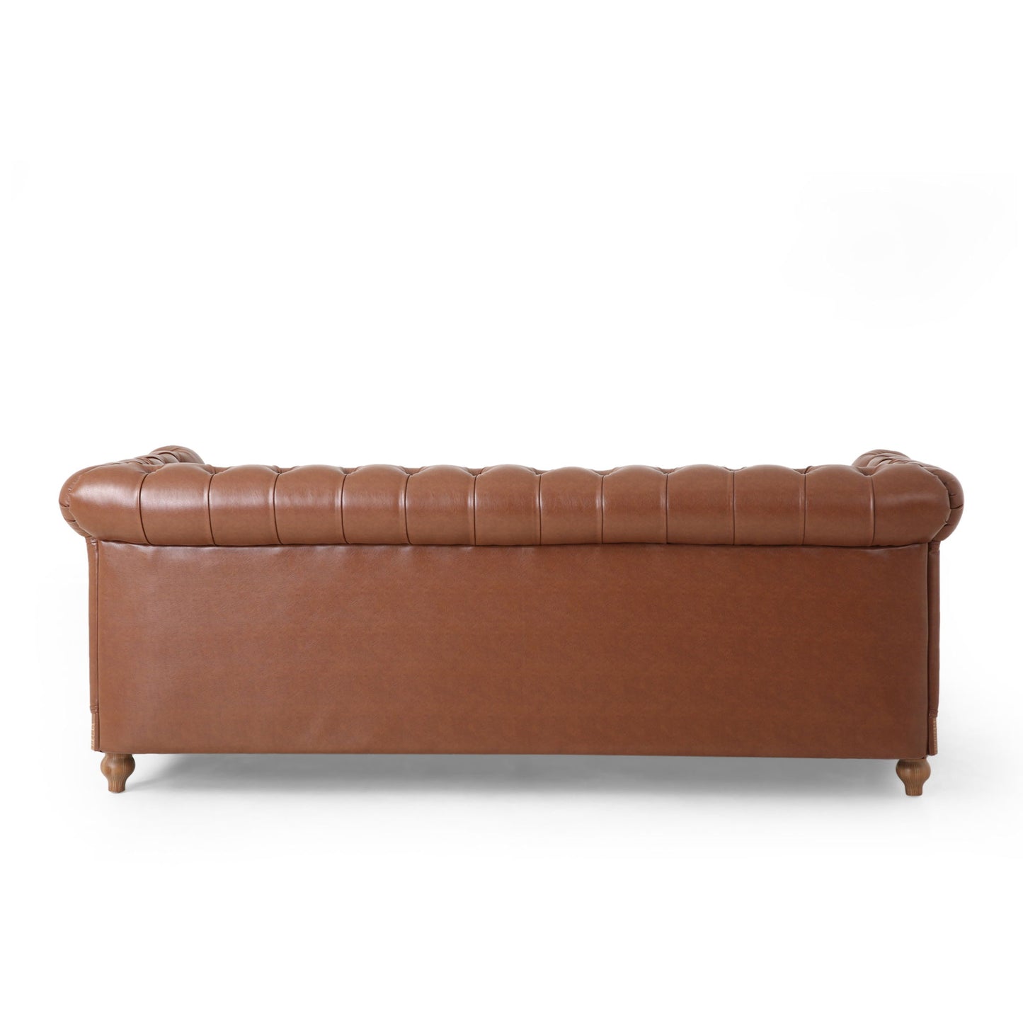 Comfy 3 Seat Sofa With Wooden Legs, Retro Style For Living Room And Study Noble House