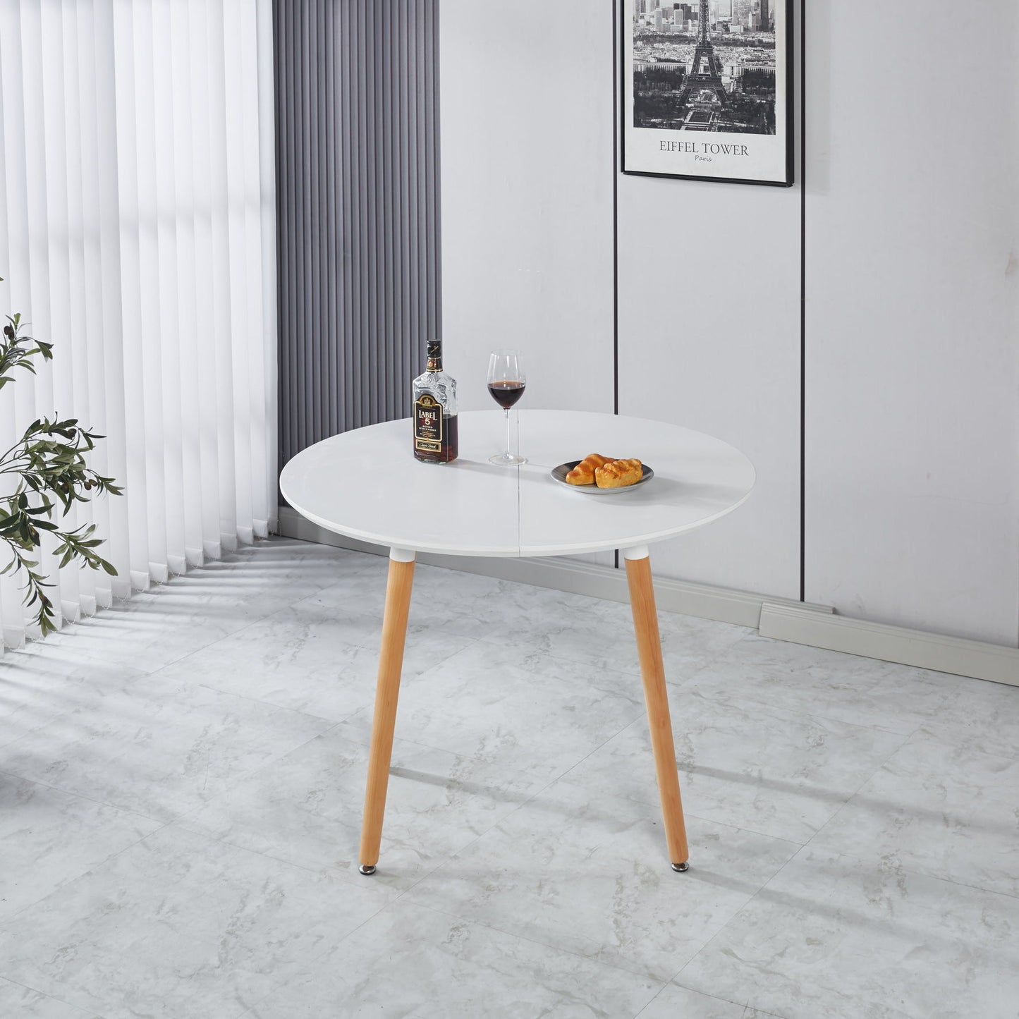Extensible Table, Dining Table, Office Table, Coffee Table, Wood Leg - Matte White Home Essentials
