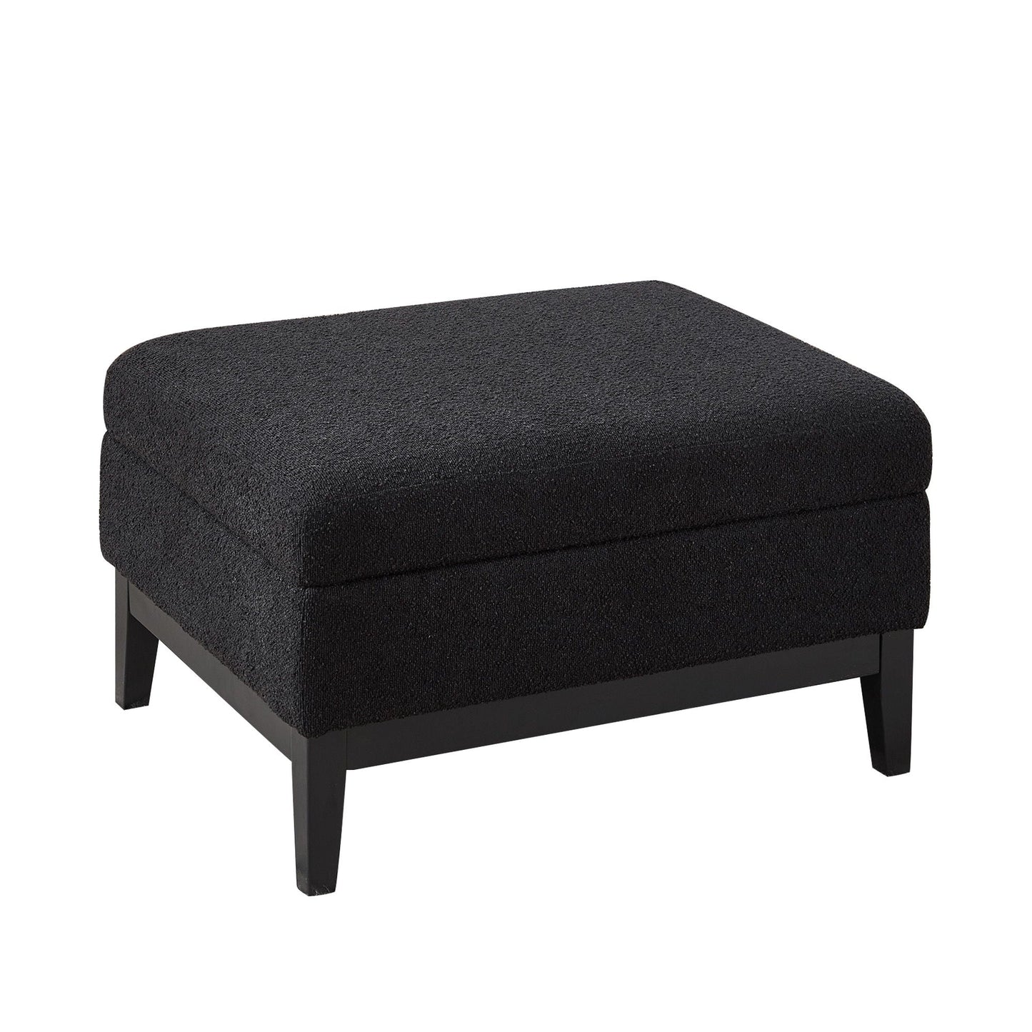 Upholstered Storage Ottoman With Reversible Lid Coffee Table With Rubberwood Legs Home Essentials