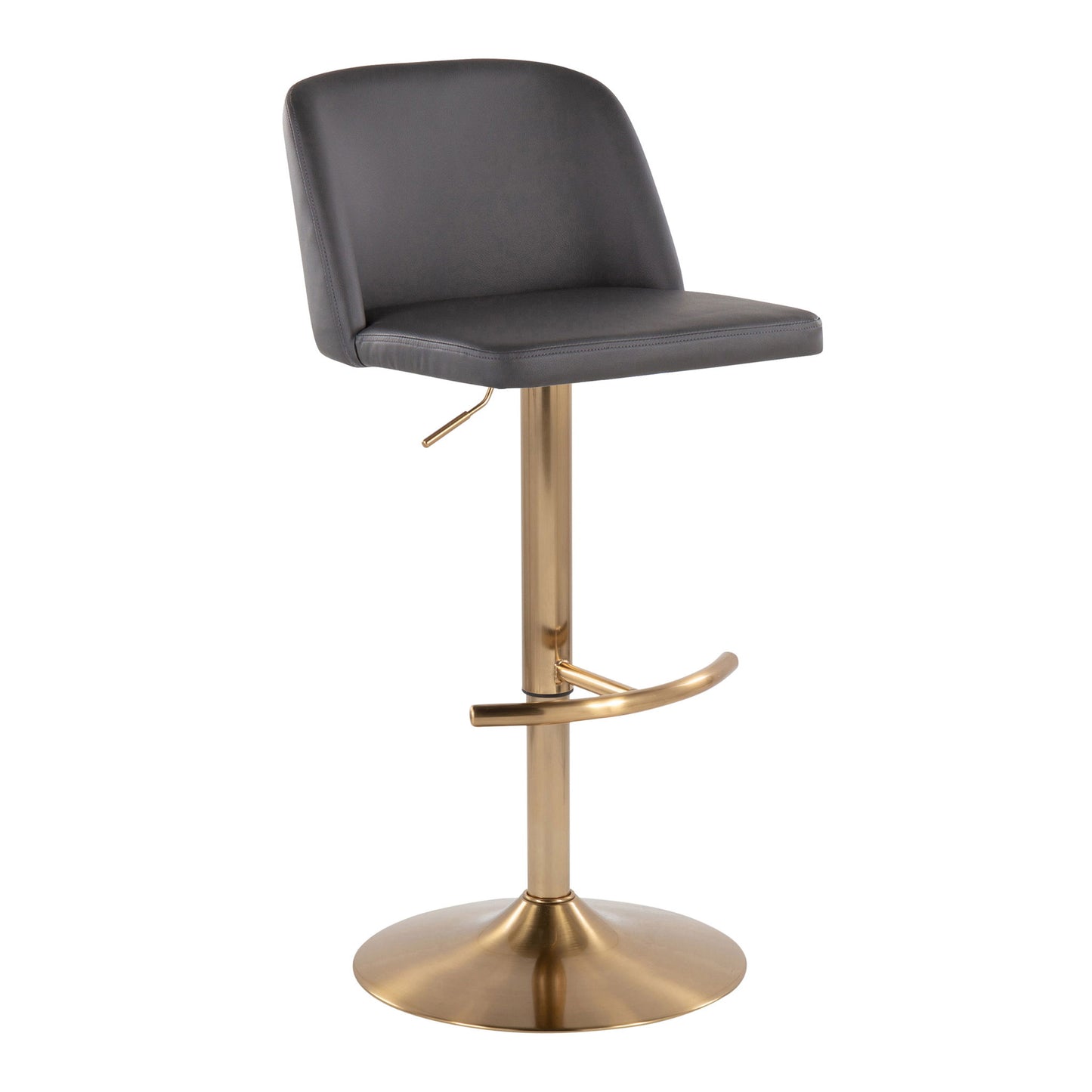 Toriano - Contemporary Adjustable Barstool With Swivel With Rounded T Footrest (Set of 2) Lumi Source