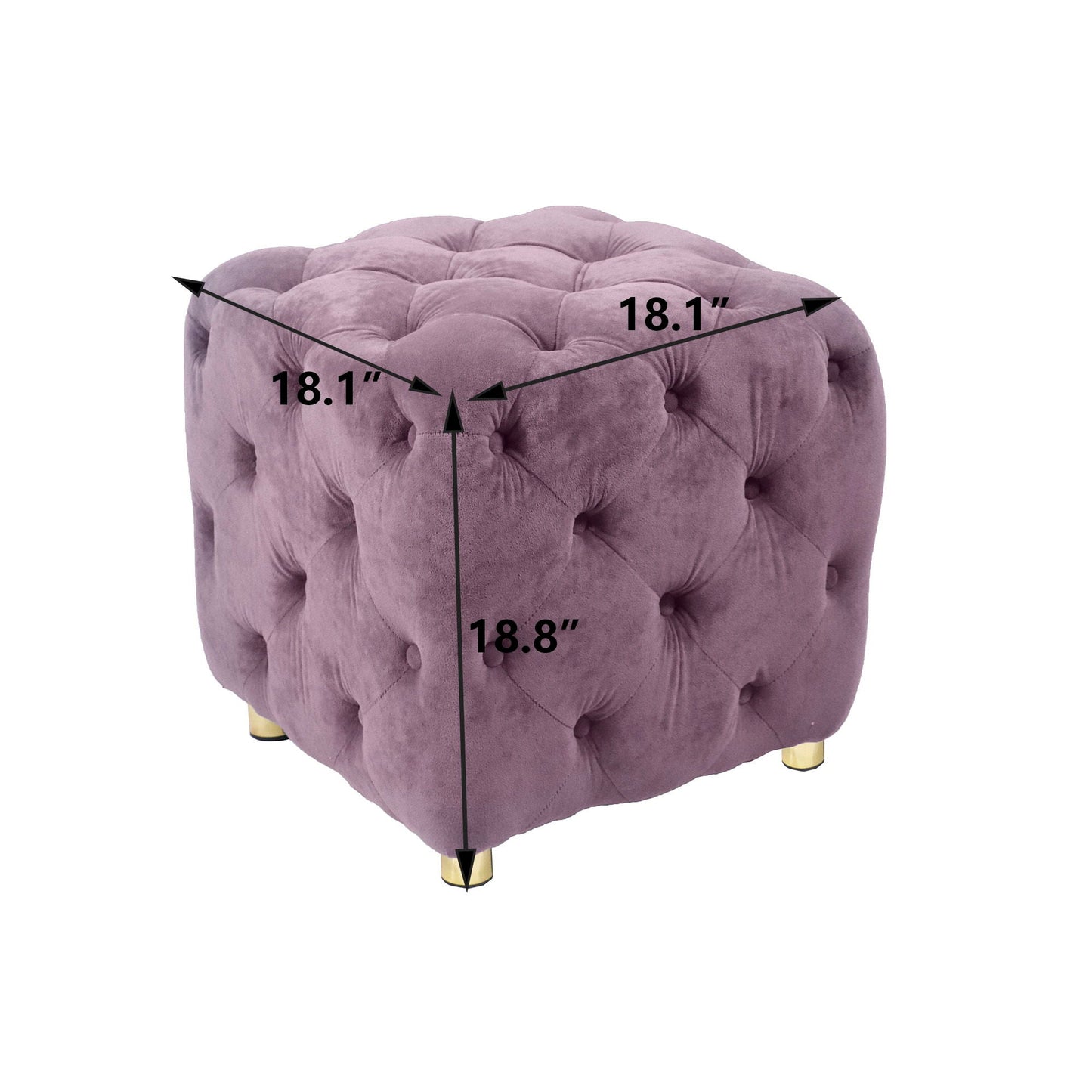 Modern Velvet Upholstered Ottoman, Exquisite Small End Table, Soft Foot Stool, Dressing Makeup Chair, Comfortable Seat For Living Room, Bedroom, Entrance Home Essentials