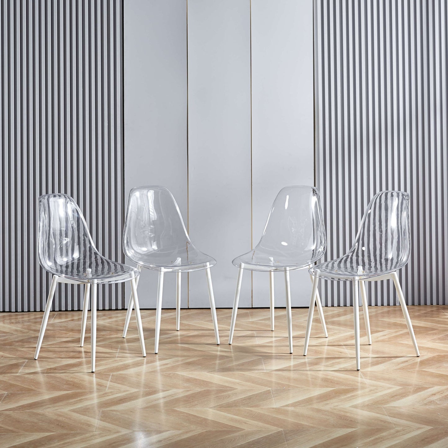Transparent Plastic Seat Dining Chair (Set of 4) Home Essentials