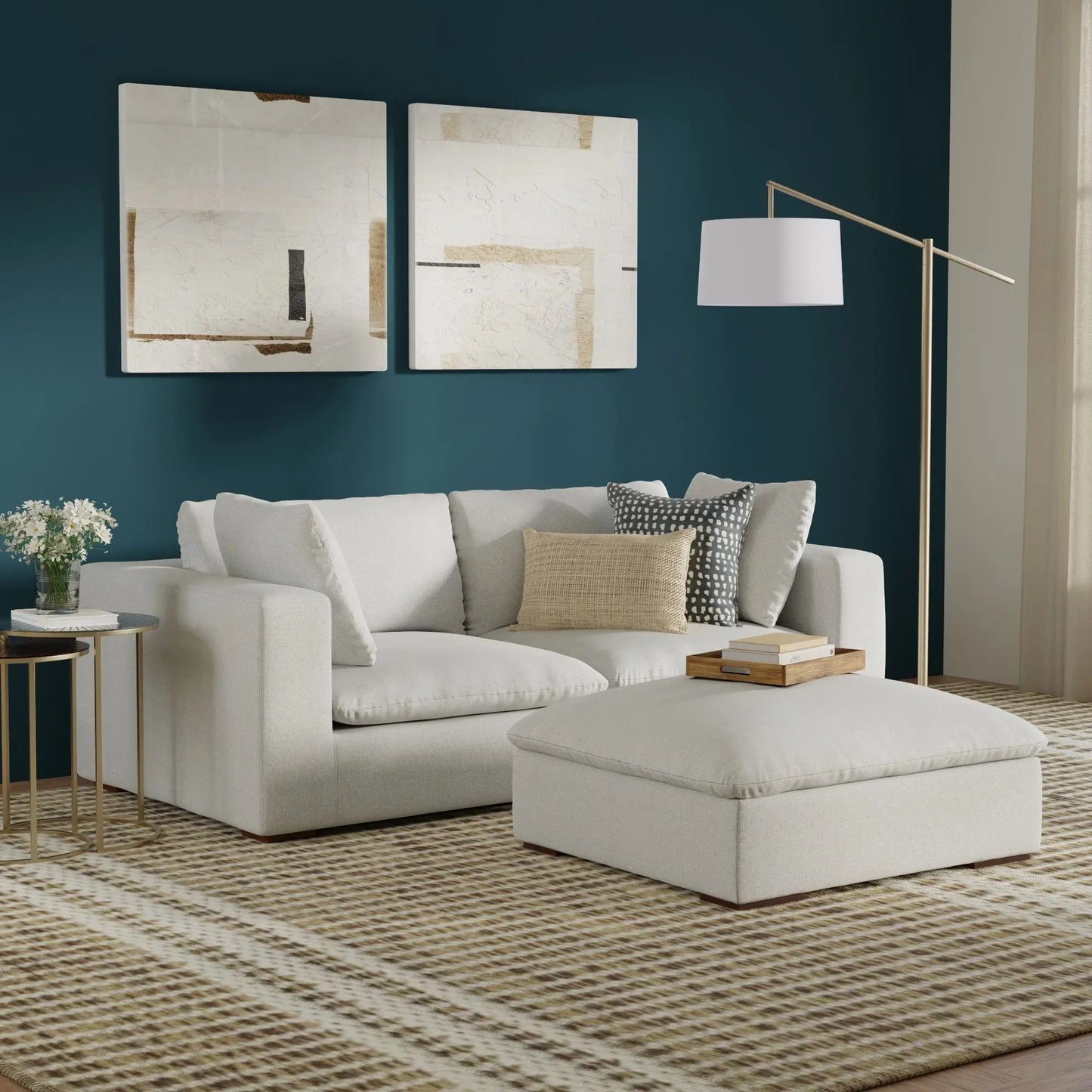 Jasmine - Handcrafted Sofa And Ottoman Simpli-Home