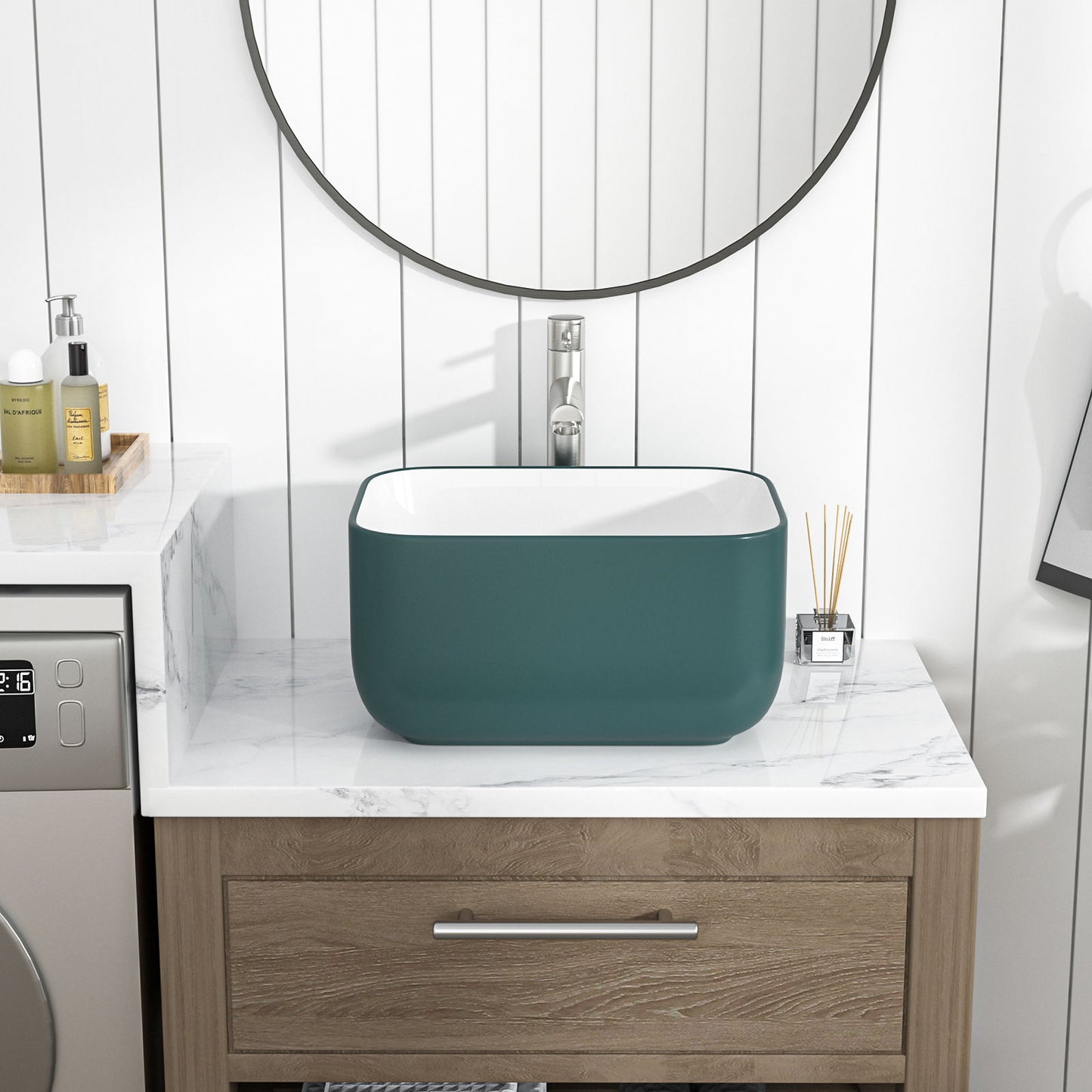 Square Vessel Bathroom Sink - Green Daily Nest
