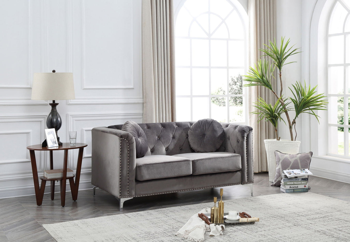 Stylish Sloped Arm Loveseat Glory Furniture