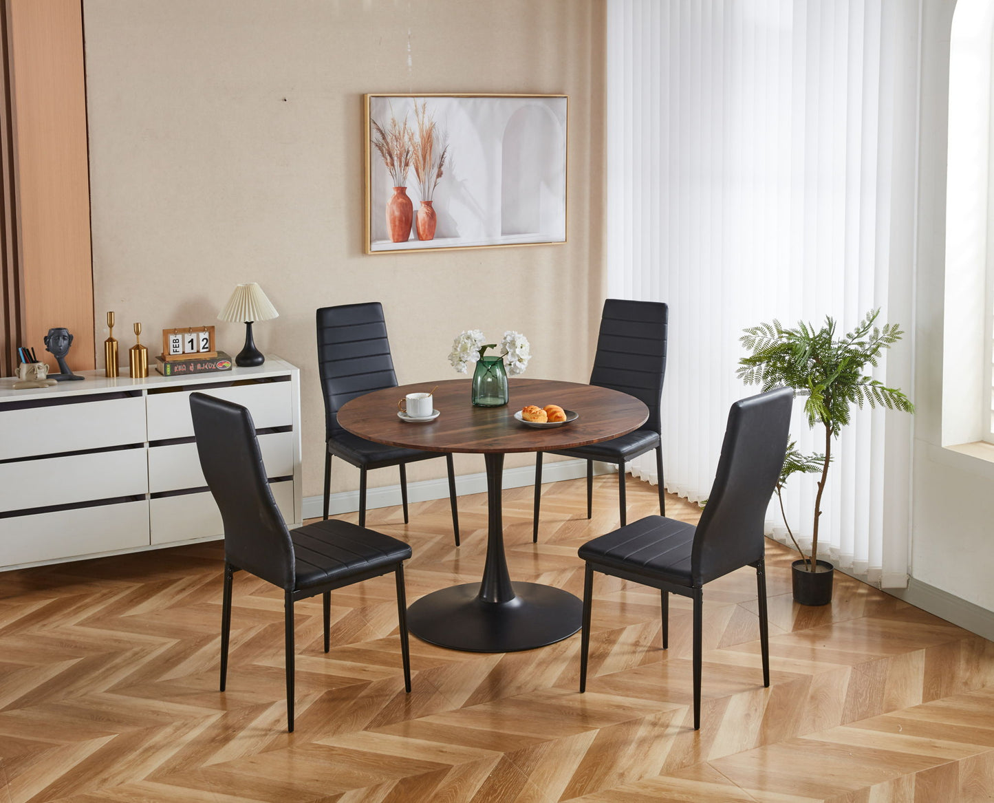 Tulip Table Mid-Century Dining Table With Round MDF Table Top, Pedestal Dining Table, End Table Leisure Coffee Table Home Essentials