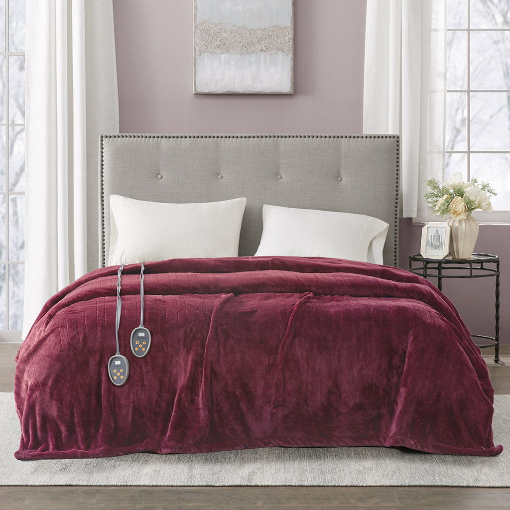 Heated Plush - Twin Blanket - Red Beautyrest