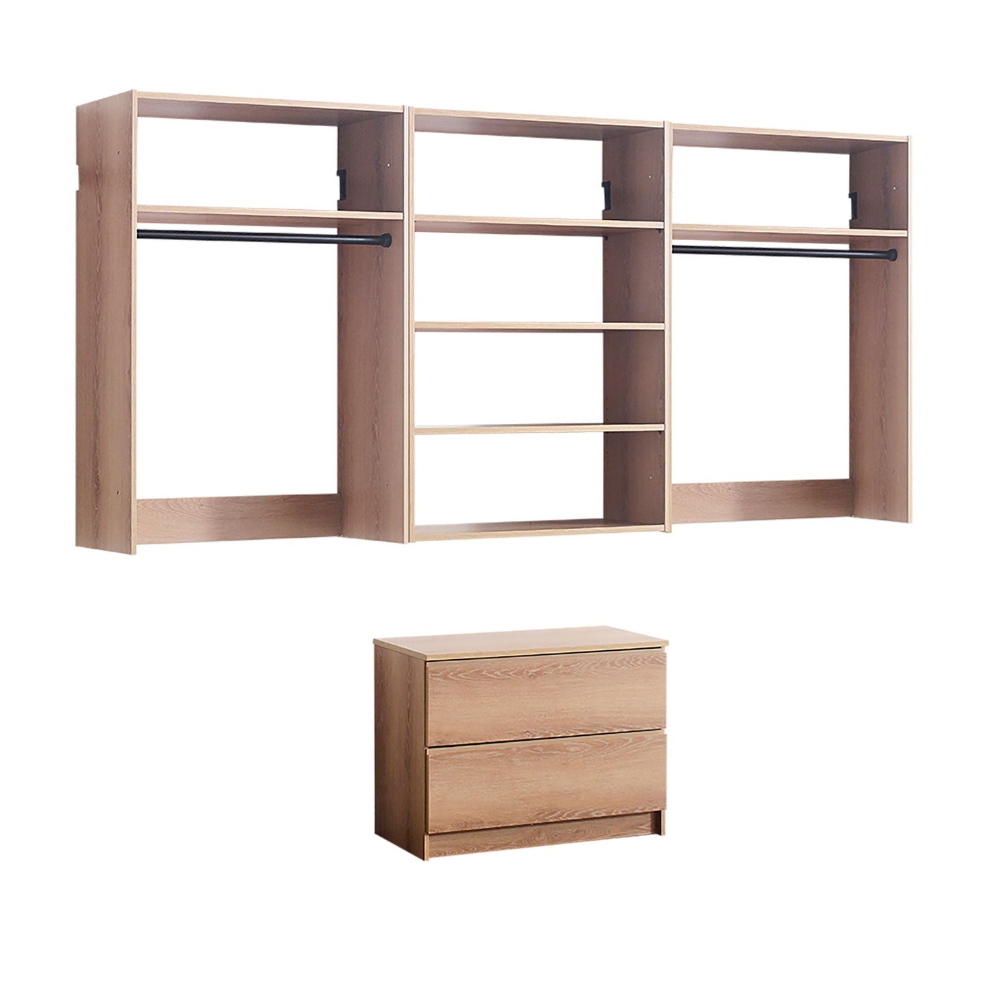 Devi - Wall Mounted Closet System With Modular Units Home Essentials