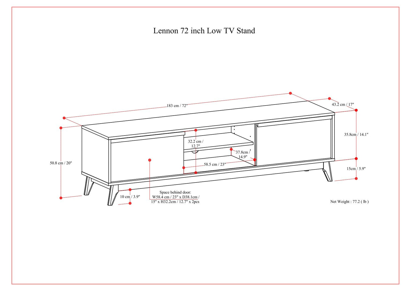 Lennon - Handcrafted Low TV Stand Simpli-Home