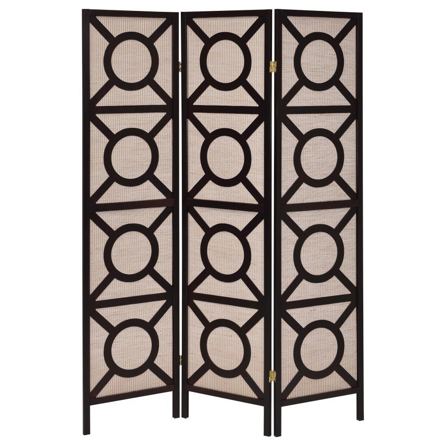 Vulcan - 3 Panel Room Divider Folding Shoji Screen - Cappuccino CoasterEveryday