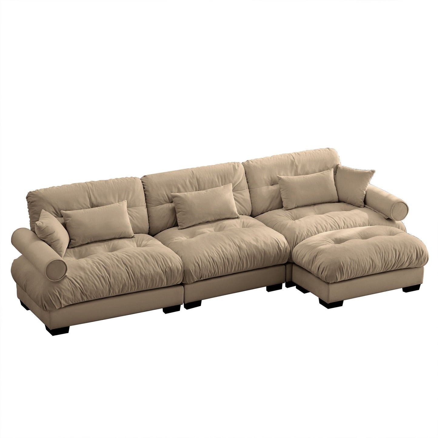 Super Comfort Oversized Modular Sectional Sofa With Movable Ottoman - Snoozhouse