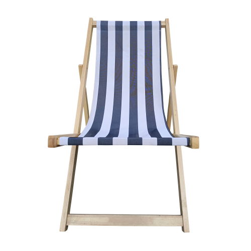 Sling Folding Chaise Lounge Chair - Stripe Blue Home Essentials