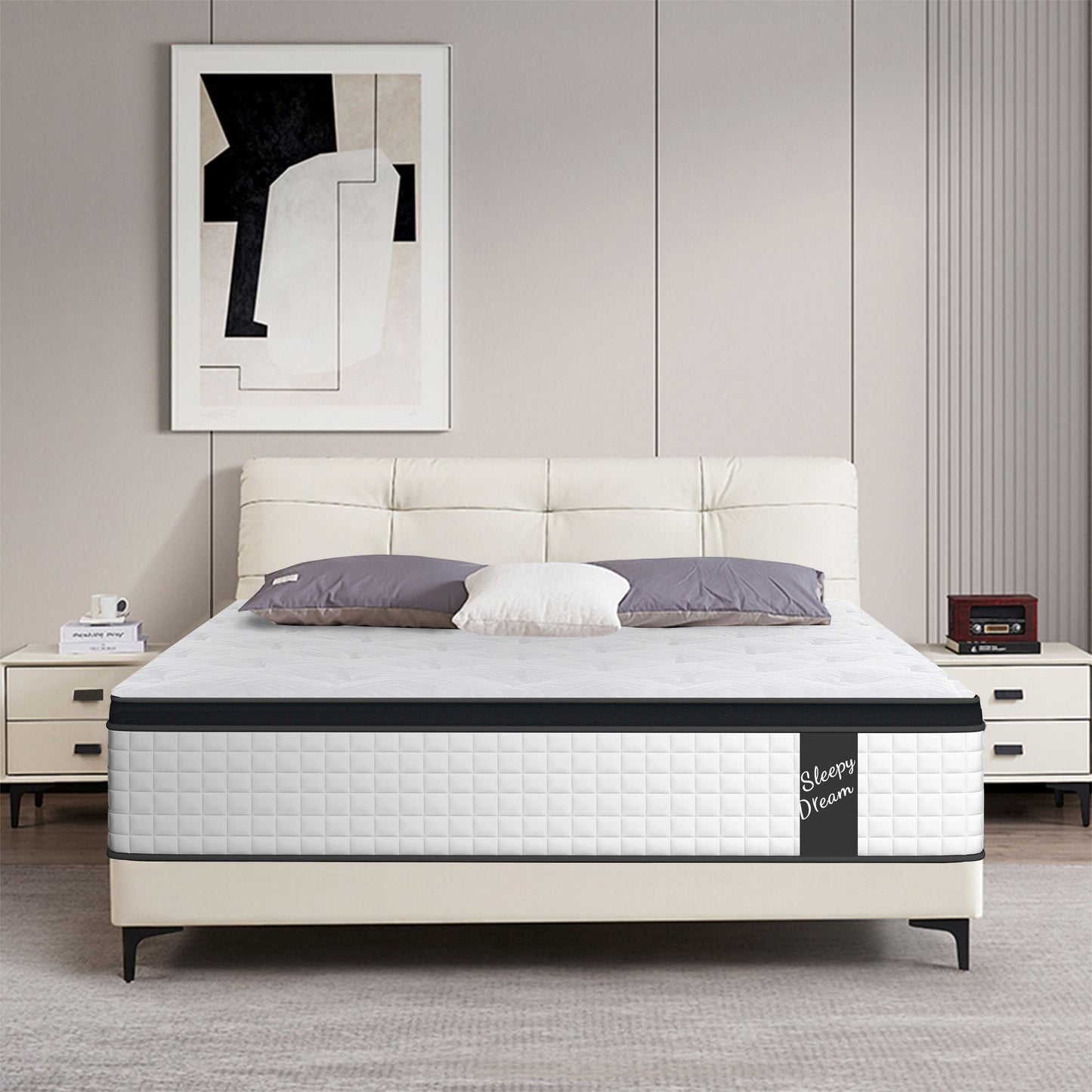12" Hybrid Mattress Individual Pocket Spring, 7 Zoned Memory Foam Home Essentials