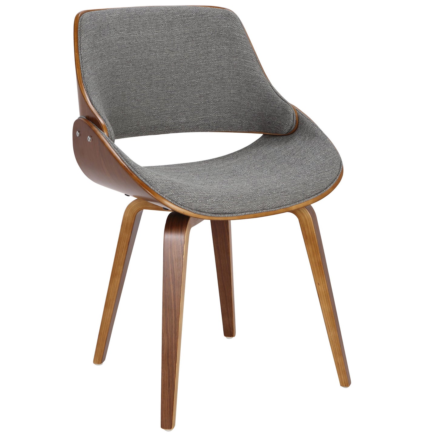 Fabrizzi - Mid-Century Modern Dining / Chair (Set of 2) - Walnut / Gray Lumi Source