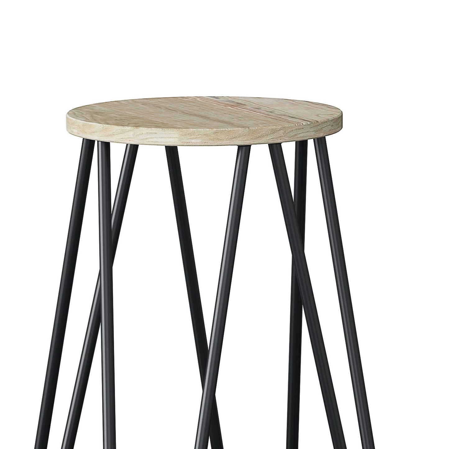 Simeon - Multifunctional Metal Stool With Wood Seat Simpli-Home