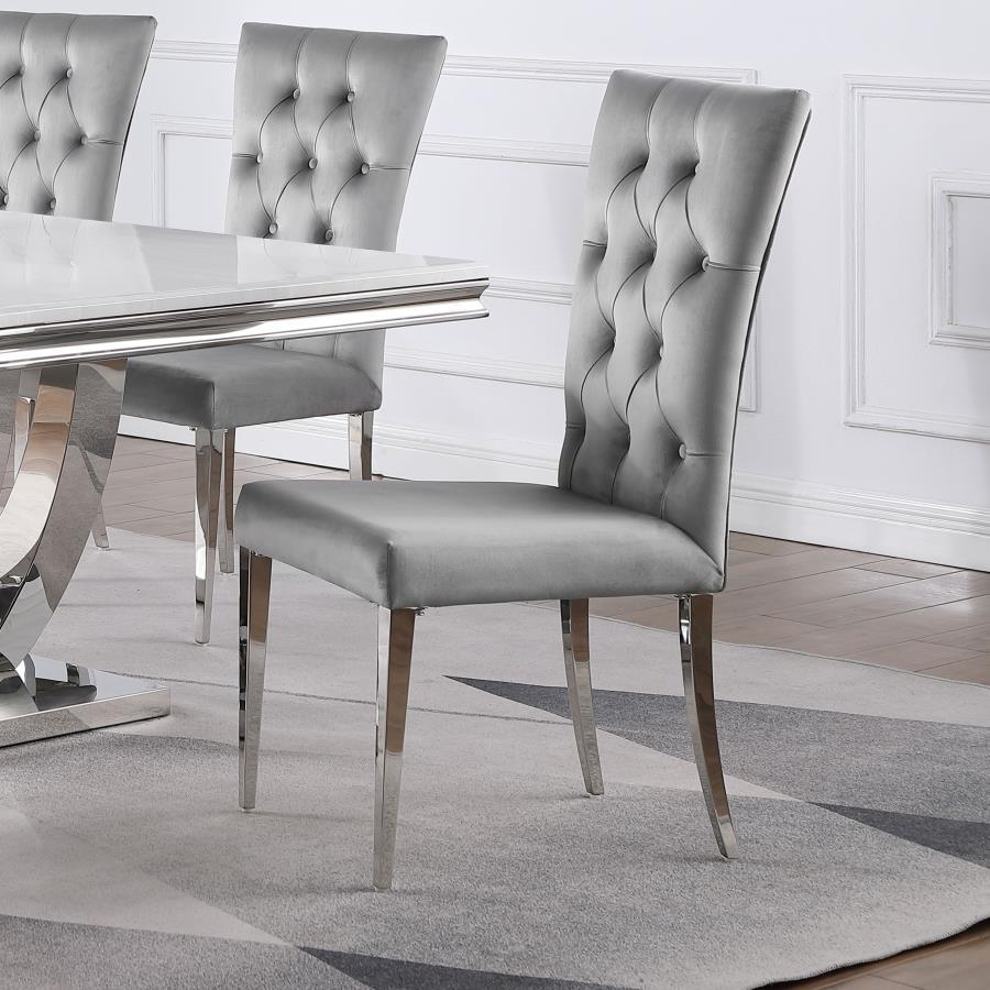 Kerwin - Velvet Upholstered Dining Side Chair (Set of 2) CoasterElevations