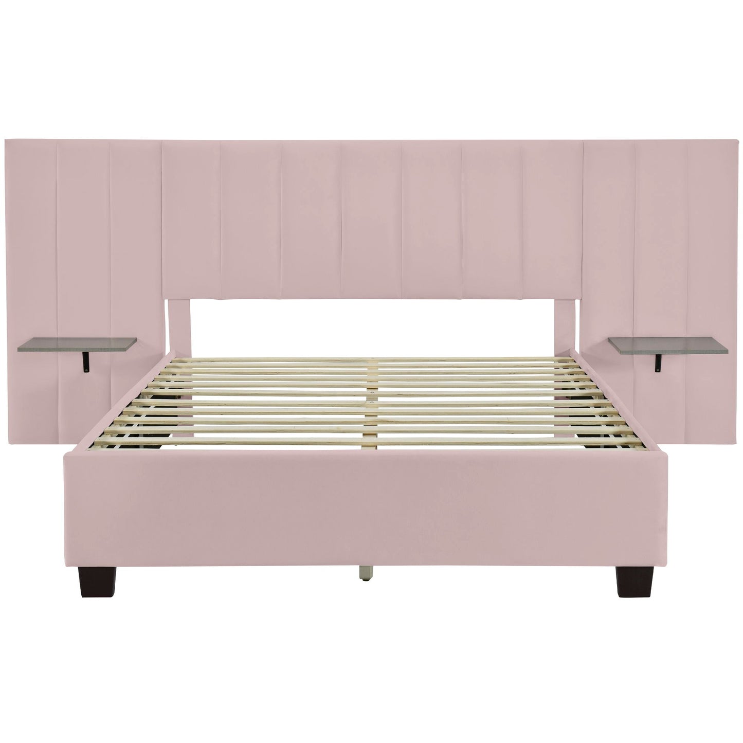 Upholstered Platform Bed With Big Headboard Halcyon Home