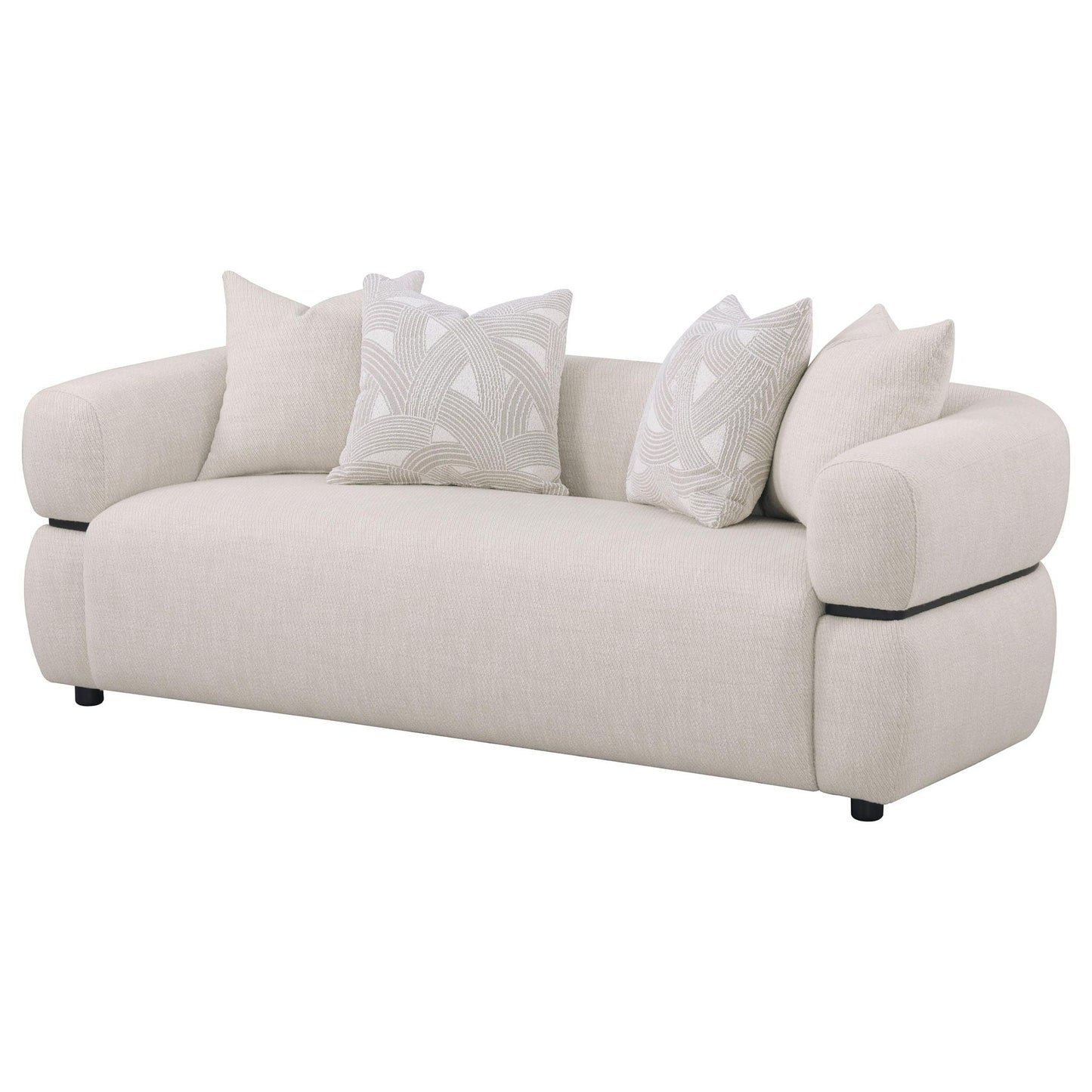 Ramsay - Round Arm Sofa - Beige Furniture Max
