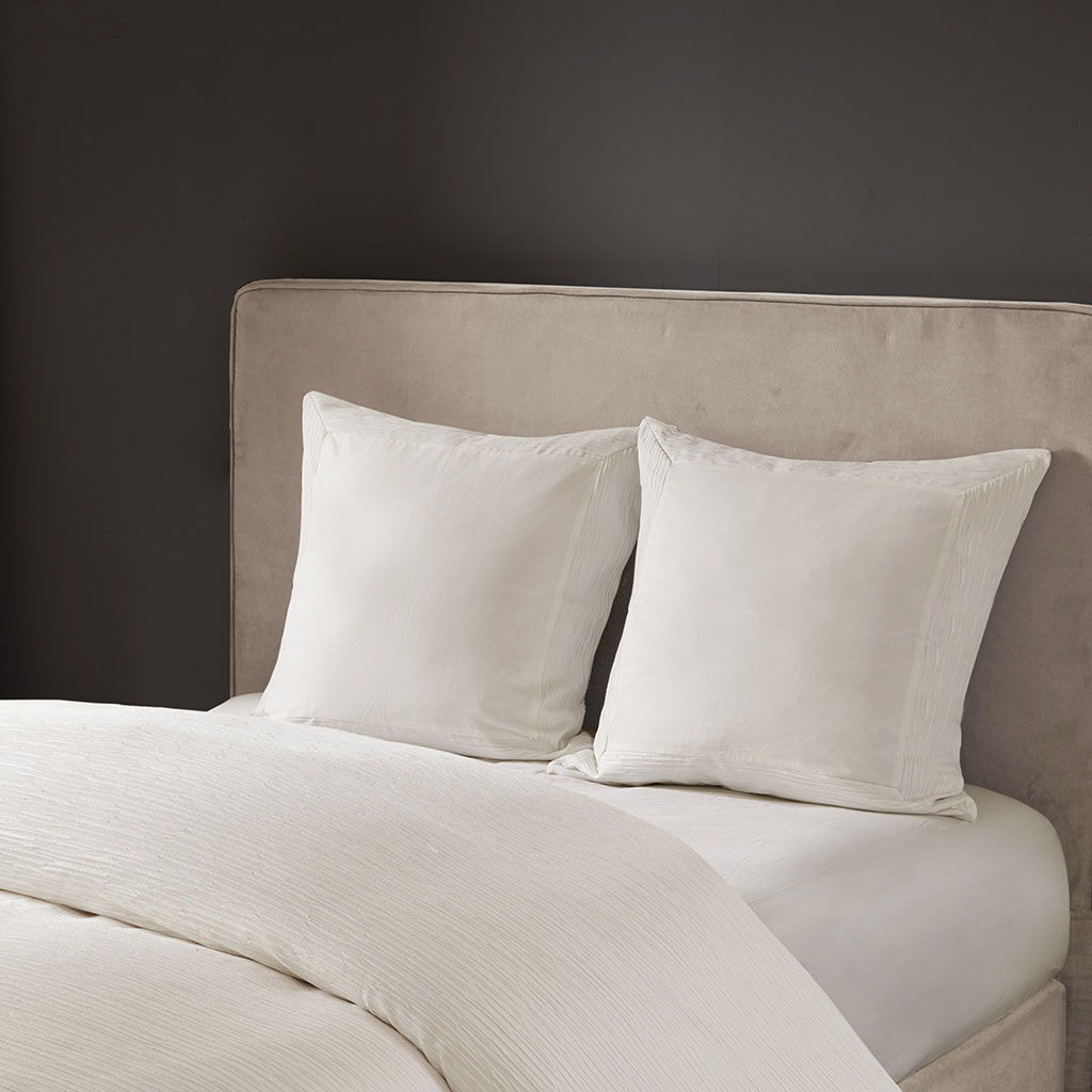 Hanae - Blend Yarn Dyed Euro Sham - White N Natori