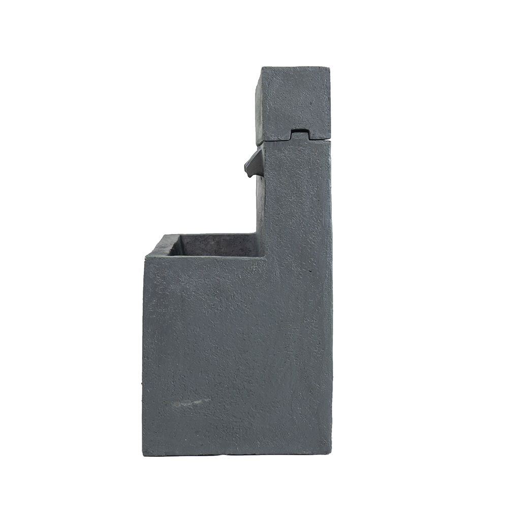 Decorative Fountain With Rectangle Design, With Light And Pump, For Indoor And Outdoor - Gray Daily Nest
