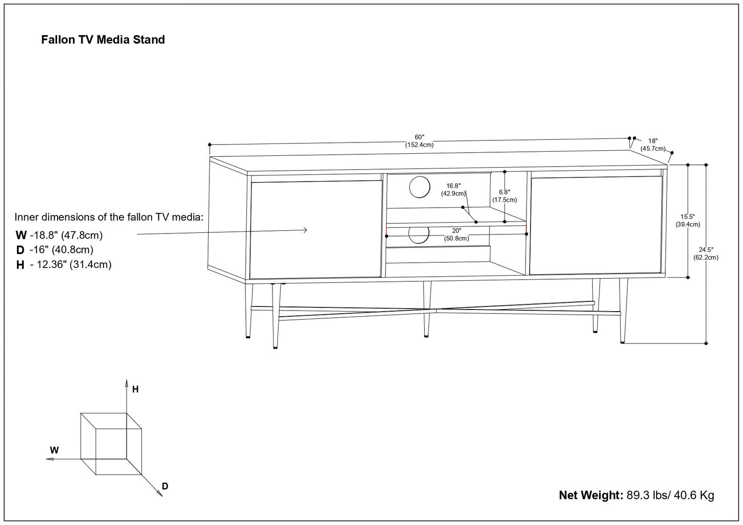 Fallon - TV Media Stand - Natural Simpli-Home