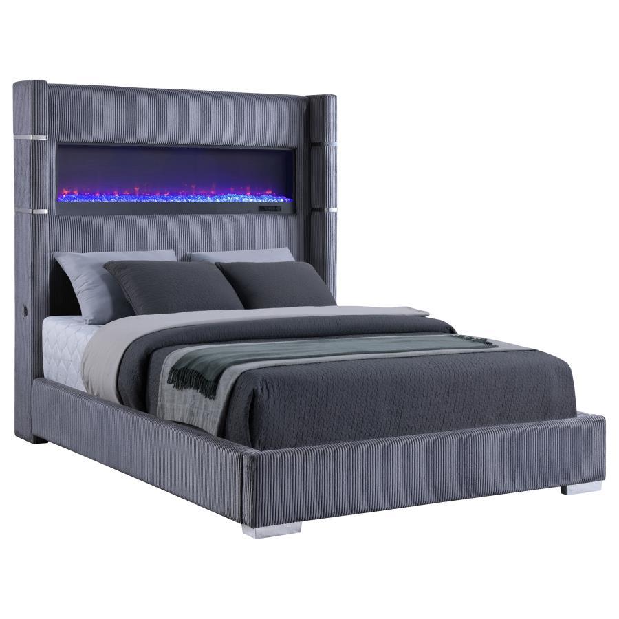 Tisdall - Upholstered Fireplace Bed Coaster Fine Furniture