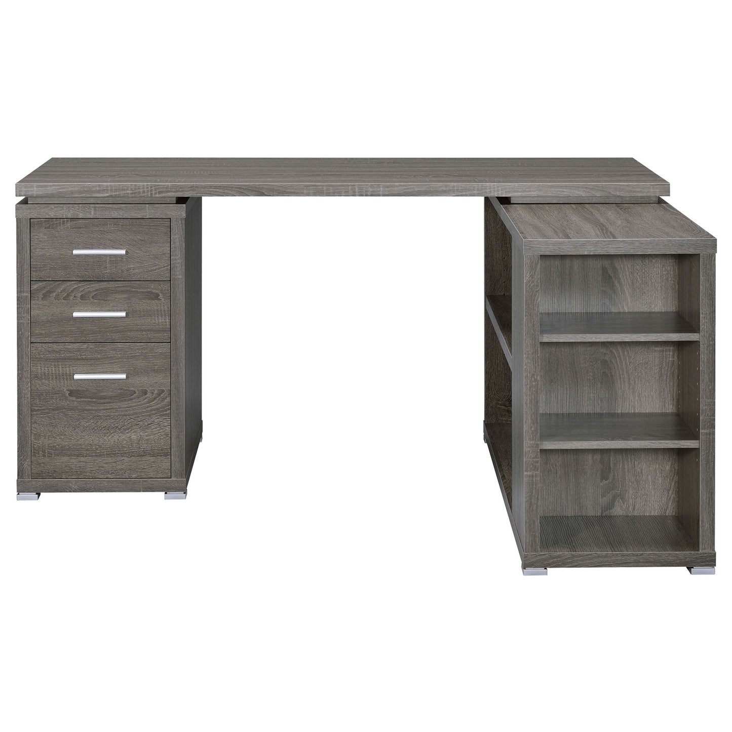 Transitional L Shape Computer Desk With Multiple Storage And Built In File Cabinet Home Essentials